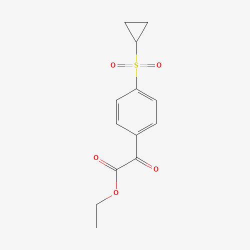 ethyl 2-(4-cyclopropylsulfonylphenyl)-2-oxoacetate (CAS: 876063-40-0) - Chemical Structure and Molecular Formula 