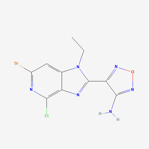 4-(6-bromo-4-chloro-1-ethylimidazo[4,5-c]pyridin-2-yl)-1,2,5-oxadiazol-3-amine (CAS: 913642-06-5) - Chemical Structure and Molecular Formula 