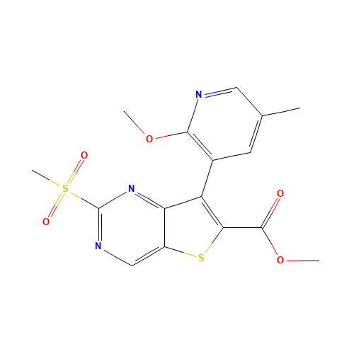methyl 7-(2-methoxy-5-methylpyridin-3-yl)-2-methylsulfonylthieno[3,2-d]pyrimidine-6-carboxylate (CAS: 1462950-41-9) - Related Chemical Product