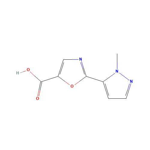 2-(2-methylpyrazol-3-yl)-1,3-oxazole-5-carboxylic acid (CAS: 1202632-46-9) - Chemical Structure and Molecular Formula 