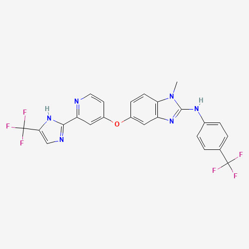 1-methyl-5-[2-[5-(trifluoromethyl)-1H-imidazol-2-yl]pyridin-4-yl]oxy-N-[4-(trifluoromethyl)phenyl]benzimidazol-2-amine (CAS: 927880-90-8) - Related Chemical Product