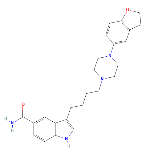 3-[4-[4-(2,3-dihydro-1-benzofuran-5-yl)piperazin-1-yl]butyl]-1H-indole-5-carboxamide (CAS: 765272-99-9) - Related Chemical Product