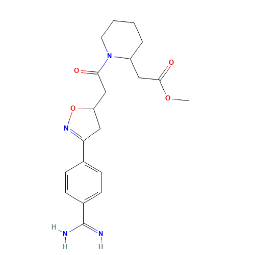 methyl 2-[1-[2-[3-(4-carbamimidoylphenyl)-4,5-dihydro-1,2-oxazol-5-yl]acetyl]piperidin-2-yl]acetate (CAS: 170724-85-3) - Related Chemical Product