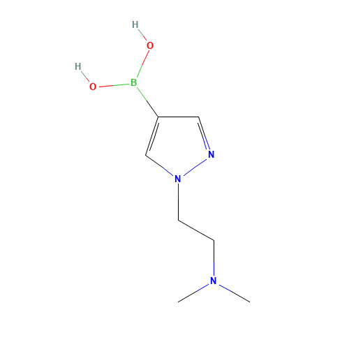 [1-[2-(dimethylamino)ethyl]pyrazol-4-yl]boronic acid (CAS: 1086063-73-1) - Chemical Structure and Molecular Formula 