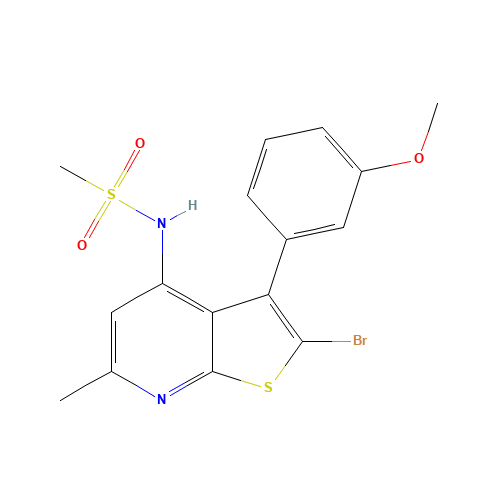 N-[2-bromo-3-(3-methoxyphenyl)-6-methylthieno[2,3-b]pyridin-4-yl]methanesulfonamide (CAS: 1312593-77-3) - Related Chemical Product