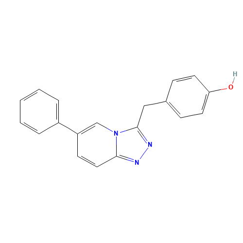 4-[(6-phenyl-[1,2,4]triazolo[4,3-a]pyridin-3-yl)methyl]phenol (CAS: 1002303-04-9) - Chemical Structure and Molecular Formula 