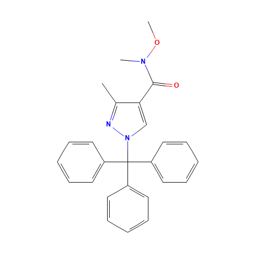 N-methoxy-N,3-dimethyl-1-tritylpyrazole-4-carboxamide (CAS: 1404530-58-0) - Chemical Structure and Molecular Formula 