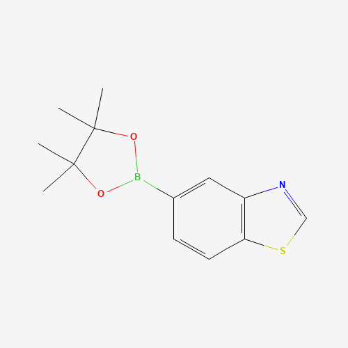 5-(4,4,5,5-tetramethyl-1,3,2-dioxaborolan-2-yl)-1,3-benzothiazole (CAS: 1073354-91-2) - Chemical Structure and Molecular Formula 