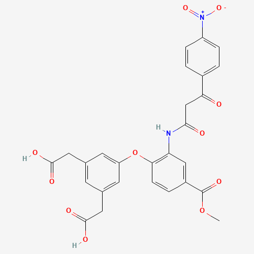 2-[3-(carboxymethyl)-5-[4-methoxycarbonyl-2-[[3-(4-nitrophenyl)-3-oxopropanoyl]amino]phenoxy]phenyl]acetic acid (CAS: 116933-03-0) - Related Chemical Product