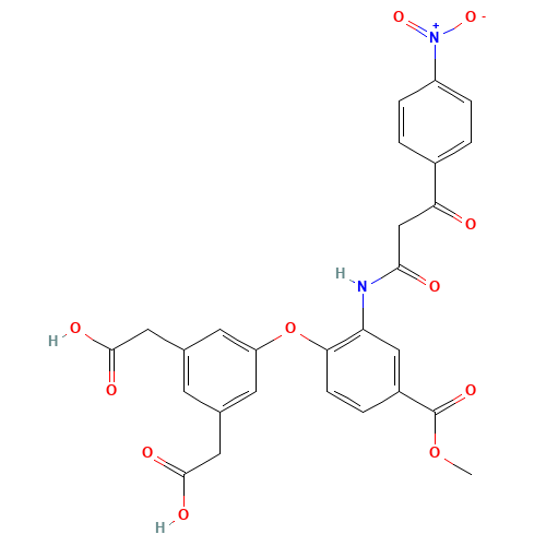 2-[3-(carboxymethyl)-5-[4-methoxycarbonyl-2-[[3-(4-nitrophenyl)-3-oxopropanoyl]amino]phenoxy]phenyl]acetic acid (CAS: 116933-03-0) - Related Chemical Product