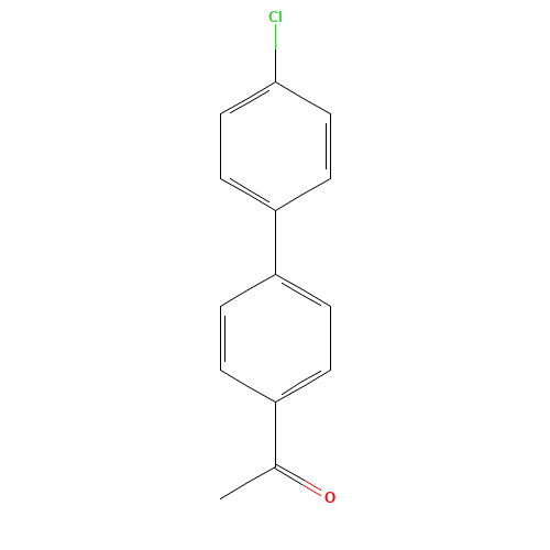1-[4-(4-chlorophenyl)phenyl]ethanone (CAS: 5002-07-3) - Chemical Structure and Molecular Formula 