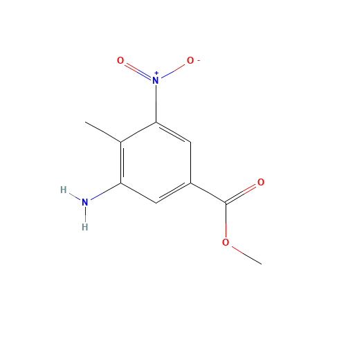 methyl 3-amino-4-methyl-5-nitrobenzoate (CAS: 72922-60-2) - Chemical Structure and Molecular Formula 