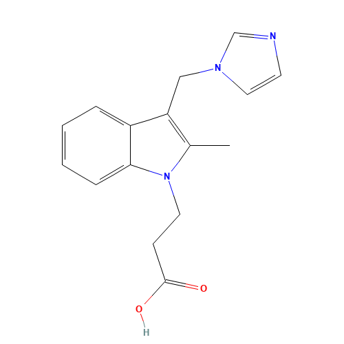 3-[3-(imidazol-1-ylmethyl)-2-methylindol-1-yl]propanoic acid (CAS: 76894-77-4) - Related Chemical Product
