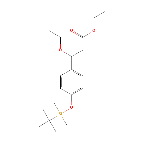 ethyl 3-[4-[tert-butyl(dimethyl)silyl]oxyphenyl]-3-ethoxypropanoate (CAS: 1202576-66-6) - Related Chemical Product