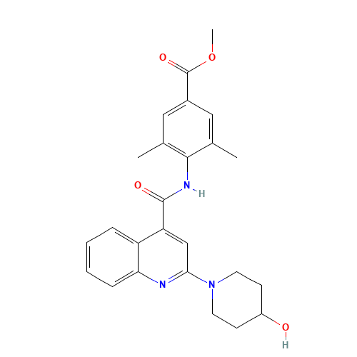 methyl 4-[[2-(4-hydroxypiperidin-1-yl)quinoline-4-carbonyl]amino]-3,5-dimethylbenzoate (CAS: 1529761-35-0) - Related Chemical Product