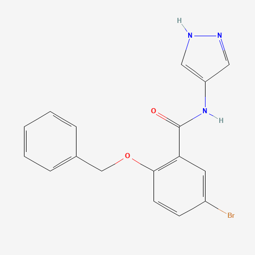 5-bromo-2-phenylmethoxy-N-(1H-pyrazol-4-yl)benzamide (CAS: 1285514-22-8) - Chemical Structure and Molecular Formula 