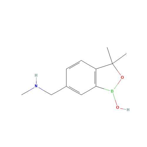 1-(1-hydroxy-3,3-dimethyl-2,1-benzoxaborol-6-yl)-N-methylmethanamine (CAS: 1437051-74-5) - Chemical Structure and Molecular Formula 
