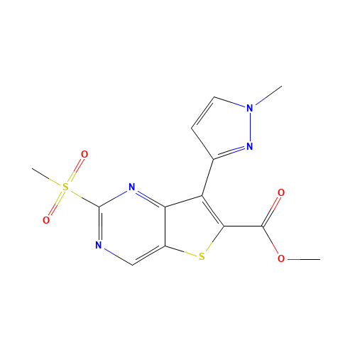 methyl 7-(1-methylpyrazol-3-yl)-2-methylsulfonylthieno[3,2-d]pyrimidine-6-carboxylate (CAS: 1462950-42-0) - Related Chemical Product