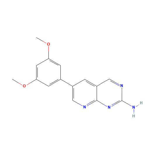 6-(3,5-dimethoxyphenyl)pyrido[2,3-d]pyrimidin-2-amine (CAS: 1538605-11-6) - Chemical Structure and Molecular Formula 