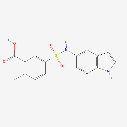 5-(1H-indol-5-ylsulfamoyl)-2-methylbenzoic acid (CAS: 1311383-67-1) - Chemical Structure and Molecular Formula 