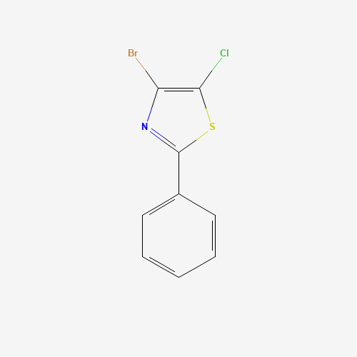 4-bromo-5-chloro-2-phenyl-1,3-thiazole (CAS: 141305-42-2) - Chemical Structure and Molecular Formula 