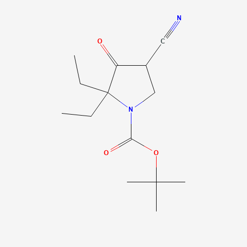 tert-butyl 4-cyano-2,2-diethyl-3-oxopyrrolidine-1-carboxylate (CAS: 1245806-93-2) - Chemical Structure and Molecular Formula 