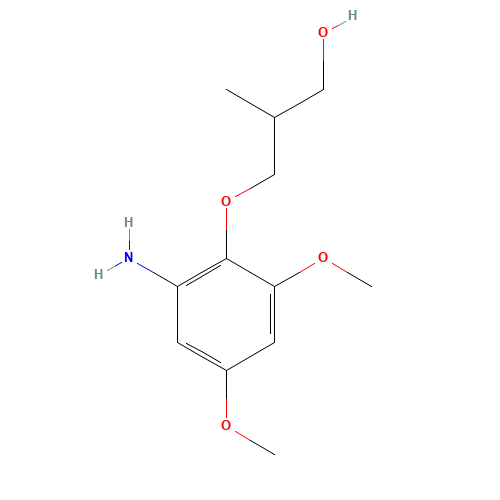 3-(2-amino-4,6-dimethoxyphenoxy)-2-methylpropan-1-ol (CAS: 1307231-86-2) - Chemical Structure and Molecular Formula 
