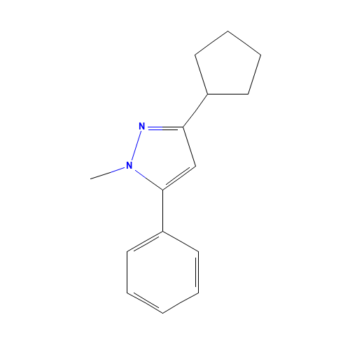 3-cyclopentyl-1-methyl-5-phenylpyrazole (CAS: 55846-81-6) - Related Chemical Product