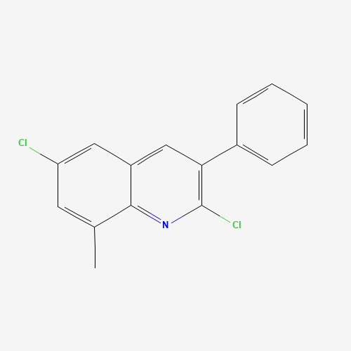 2,6-dichloro-8-methyl-3-phenylquinoline (CAS: 1031928-00-3) - Chemical Structure and Molecular Formula 
