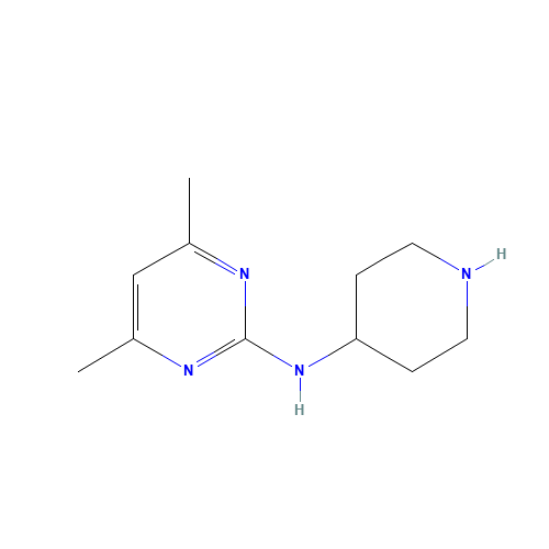 4,6-dimethyl-N-piperidin-4-ylpyrimidin-2-amine (CAS: 951117-53-6) - Chemical Structure and Molecular Formula 