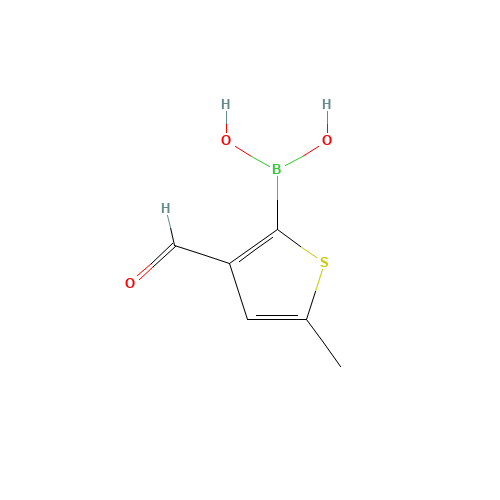 (3-formyl-5-methylthiophen-2-yl)boronic acid (CAS: 36155-76-7) - Chemical Structure and Molecular Formula 