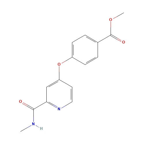 methyl 4-[2-(methylcarbamoyl)pyridin-4-yl]oxybenzoate (CAS: 864291-34-9) - Chemical Structure and Molecular Formula 