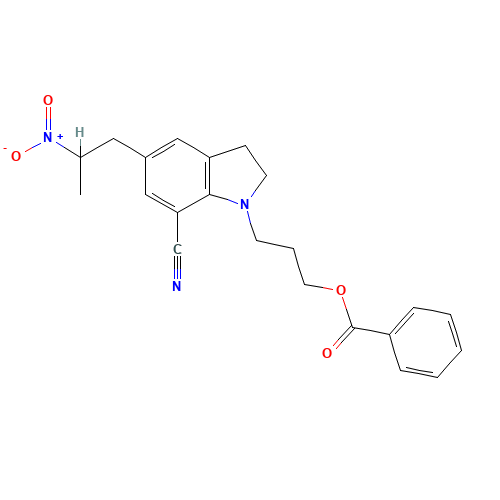 3-[7-cyano-5-(2-nitropropyl)-2,3-dihydroindol-1-yl]propyl benzoate (CAS: 350797-56-7) - Related Chemical Product
