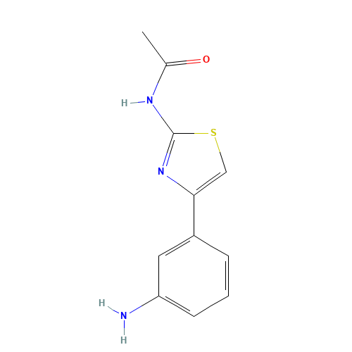 N-[4-(3-aminophenyl)-1,3-thiazol-2-yl]acetamide (CAS: 134812-30-9) - Chemical Structure and Molecular Formula 