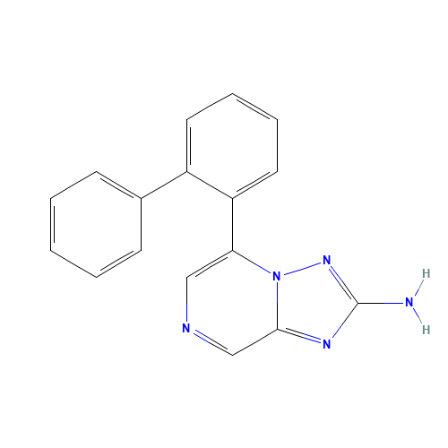 5-(2-phenylphenyl)-[1,2,4]triazolo[1,5-a]pyrazin-2-amine (CAS: 1454654-42-2) - Chemical Structure and Molecular Formula 