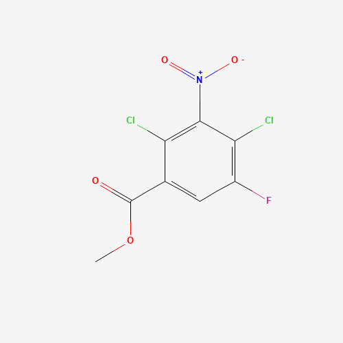 methyl 2,4-dichloro-5-fluoro-3-nitrobenzoate (CAS: 1153285-12-1) - Chemical Structure and Molecular Formula 