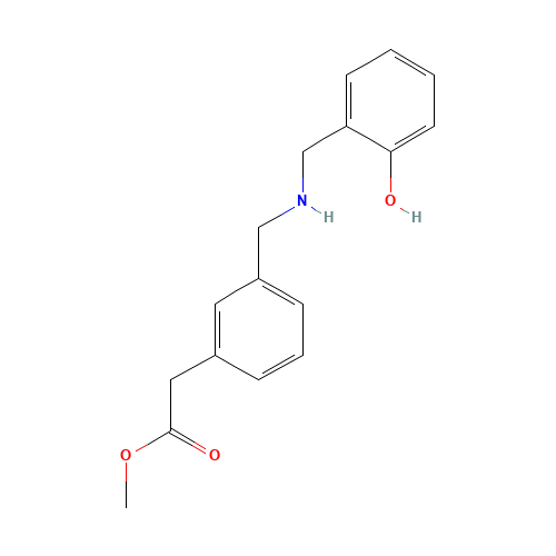 methyl 2-[3-[[(2-hydroxyphenyl)methylamino]methyl]phenyl]acetate (CAS: 950503-81-8) - Chemical Structure and Molecular Formula 
