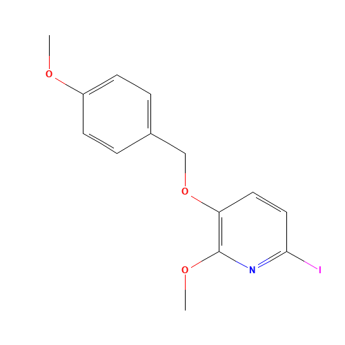 6-iodo-2-methoxy-3-[(4-methoxyphenyl)methoxy]pyridine (CAS: 1310949-58-6) - Chemical Structure and Molecular Formula 