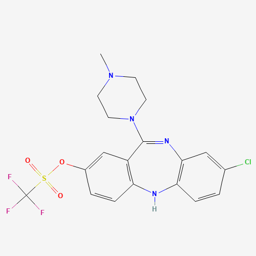 [3-chloro-6-(4-methylpiperazin-1-yl)-5H-benzo[b][1,4]benzodiazepin-8-yl] trifluoromethanesulfonate (CAS: 234113-94-1) - Chemical Structure and Molecular Formula 