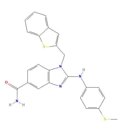 1-(1-benzothiophen-2-ylmethyl)-2-(4-methylsulfanylanilino)benzimidazole-5-carboxamide (CAS: 1092830-93-7) - Related Chemical Product