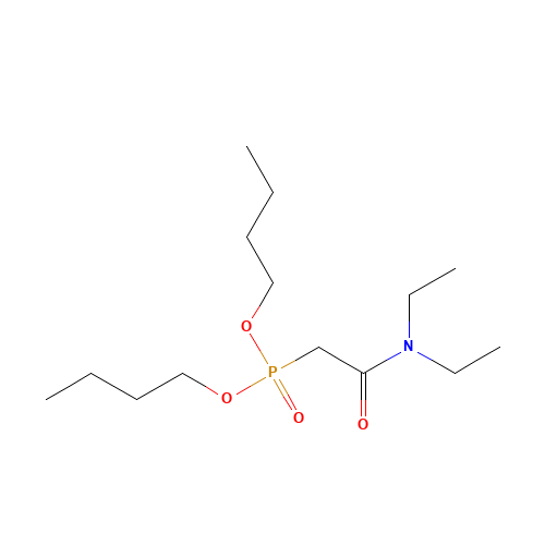 2-dibutoxyphosphoryl-N,N-diethylacetamide (CAS: 7439-68-1) - Chemical Structure and Molecular Formula 
