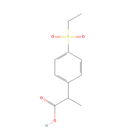 2-(4-ethylsulfonylphenyl)propanoic acid (CAS: 1363179-16-1) - Chemical Structure and Molecular Formula 