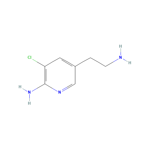 5-(2-aminoethyl)-3-chloropyridin-2-amine (CAS: 1202641-00-6) - Chemical Structure and Molecular Formula 