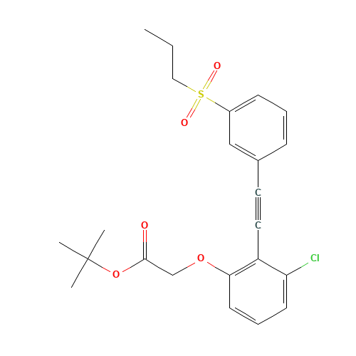 tert-butyl 2-[3-chloro-2-[2-(3-propylsulfonylphenyl)ethynyl]phenoxy]acetate (CAS: 1240287-54-0) - Related Chemical Product