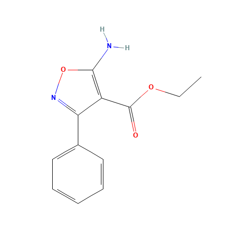 ethyl 5-amino-3-phenyl-1,2-oxazole-4-carboxylate (CAS: 29278-09-9) - Chemical Structure and Molecular Formula 