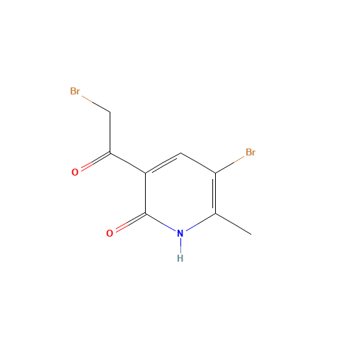 5-bromo-3-(2-bromoacetyl)-6-methyl-1H-pyridin-2-one (CAS: 727383-55-3) - Chemical Structure and Molecular Formula 
