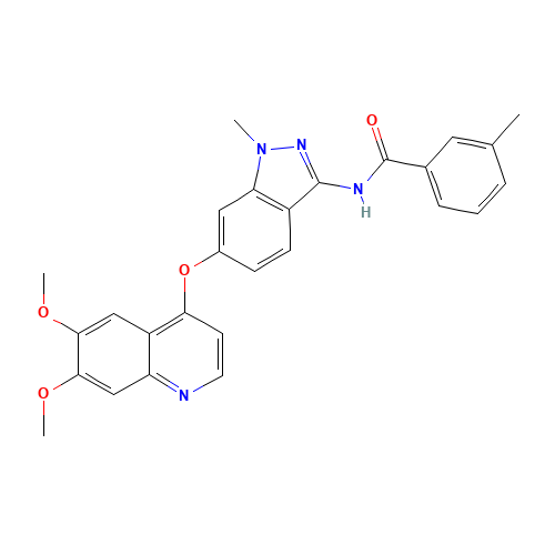 N-[6-(6,7-dimethoxyquinolin-4-yl)oxy-1-methylindazol-3-yl]-3-methylbenzamide (CAS: 862178-94-7) - Chemical Structure and Molecular Formula 