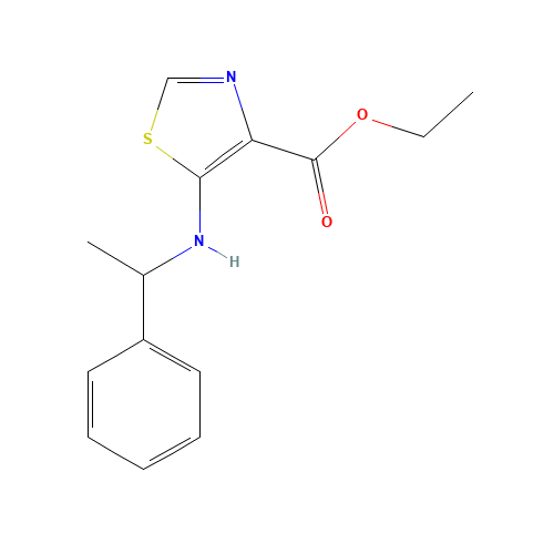 ethyl 5-(1-phenylethylamino)-1,3-thiazole-4-carboxylate (CAS: 874288-85-4) - Chemical Structure and Molecular Formula 