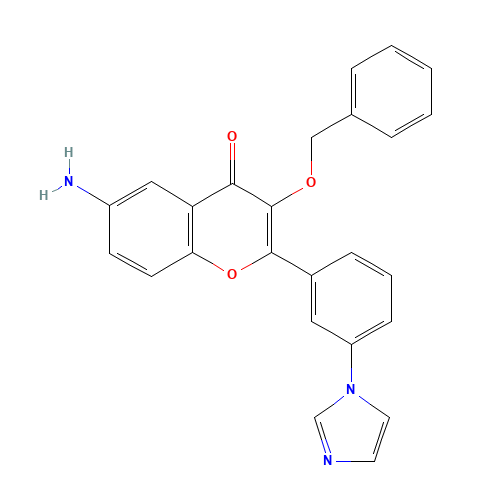 6-amino-2-(3-imidazol-1-ylphenyl)-3-phenylmethoxychromen-4-one (CAS: 1187087-62-2) - Related Chemical Product