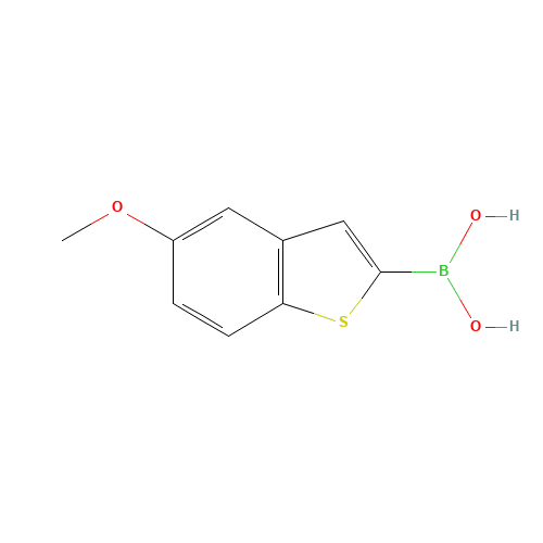 (5-methoxy-1-benzothiophen-2-yl)boronic acid (CAS: 193965-30-9) - Chemical Structure and Molecular Formula 